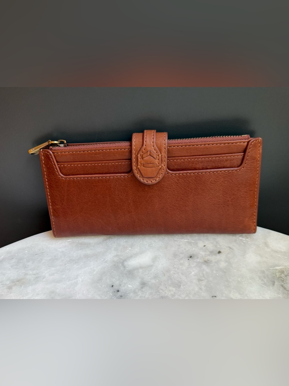 HOBO Dunn Continental Wallet in “Pecan Ridge”